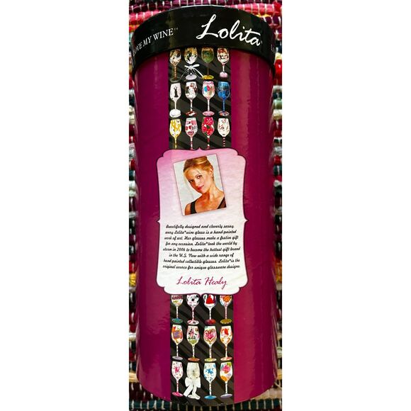 NEW! LOLITA LOVE MY WINE 5 O'CLOCK SOMEWHERE COLLECTORS WINE GLASS HAND PAINTED - Picture 10 of 11